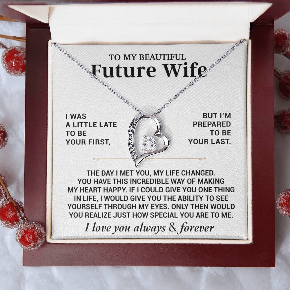 To My Beautiful Future Wife Necklace, Anniversary Birthday Christmas Gift for Her