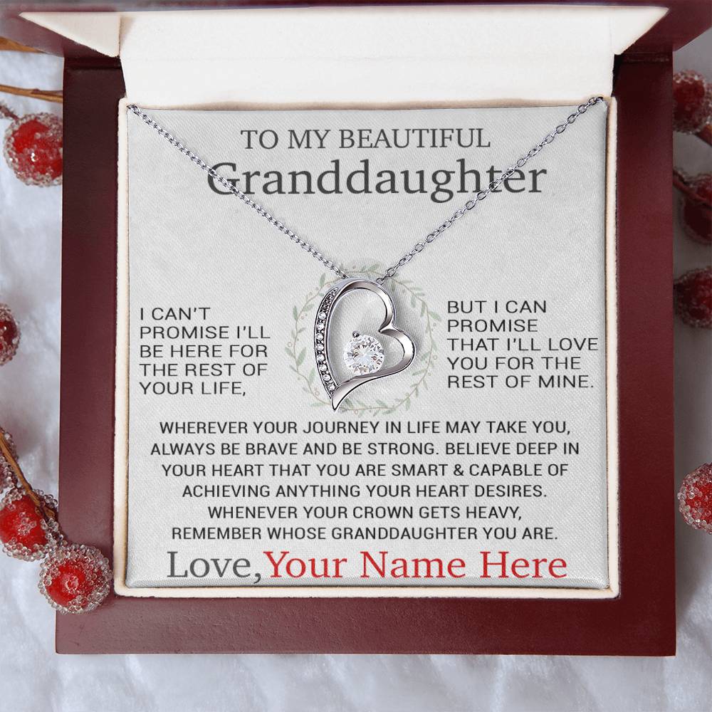Custom To My Granddaughter Necklace, Birthday Gift For Granddaughter, Grandpa