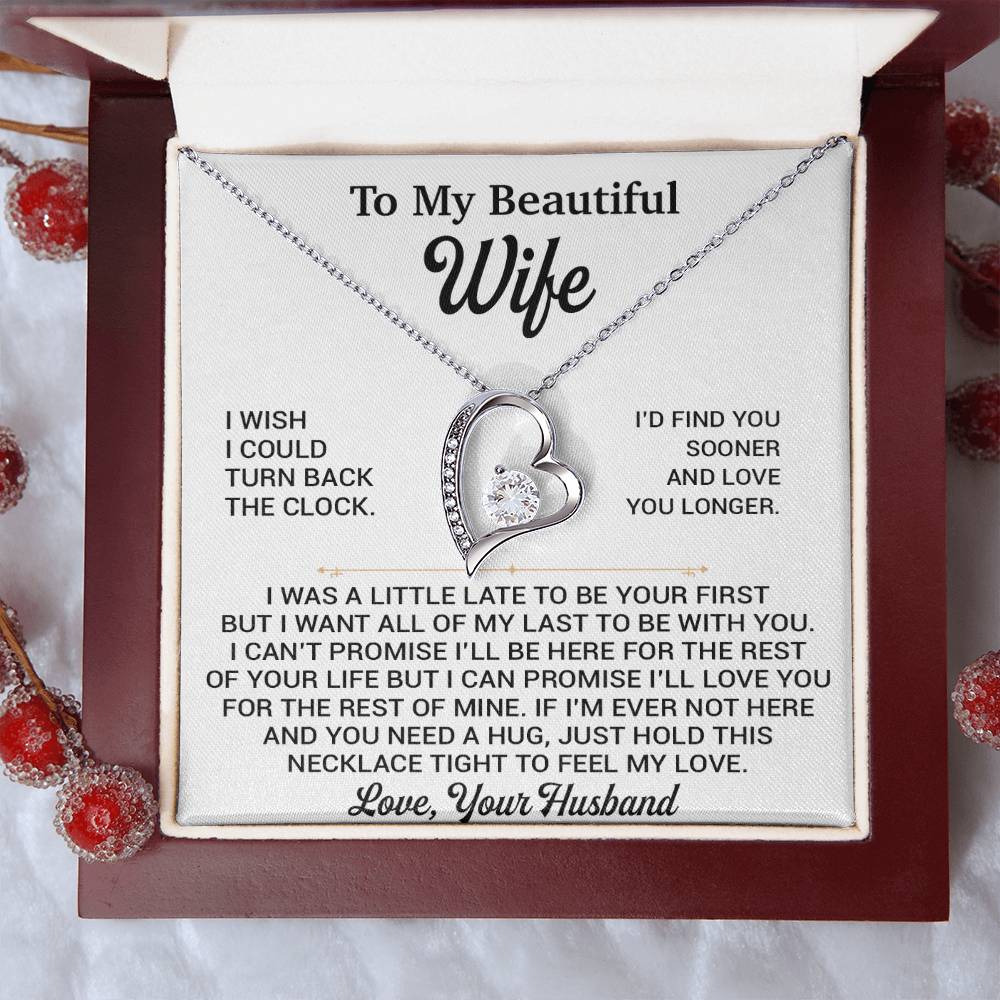 To My Beautiful Wife Necklace, Gift From Husband, Anniversary Gifts For Wife