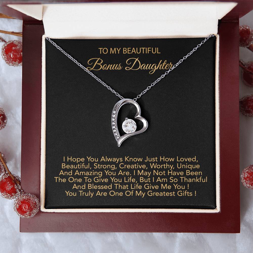 To My Bonus Daughter Necklace, Bonus Daughter Gifts From Stepdad, Step Daughter Gifts