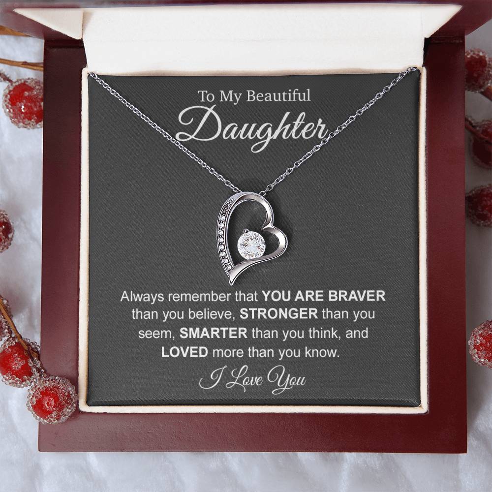 To My Beautiful Daughter Necklace, Necklace Gift for Daughter, Christmas Gift