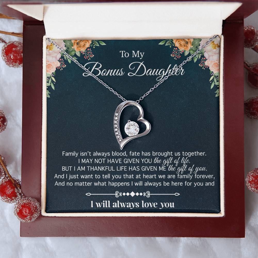 To My Bonus Daughter, Gift For Bonus Daughter Necklace, Step Daughter Necklace