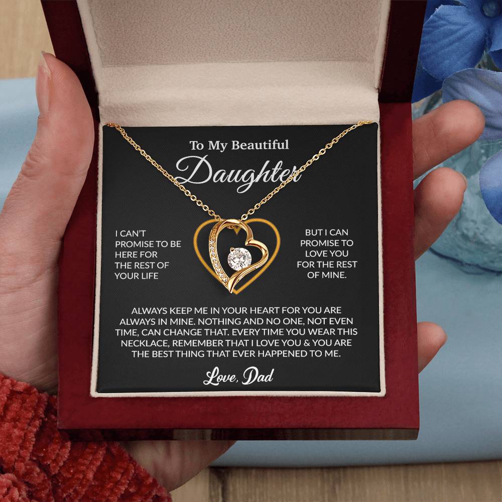 To My Daughter Necklace, Gift for Daughter from Dad, Father Daughter Necklace 6_6_Black