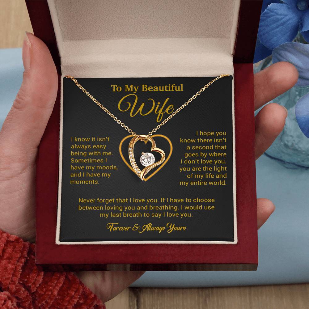 To My Wife Necklace, Gift For Wife, Anniversary Gift For Wife, Necklace For Wife 25_5_Gold