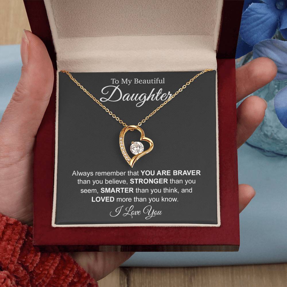 To My Beautiful Daughter Necklace, Necklace Gift for Daughter, Christmas Gift