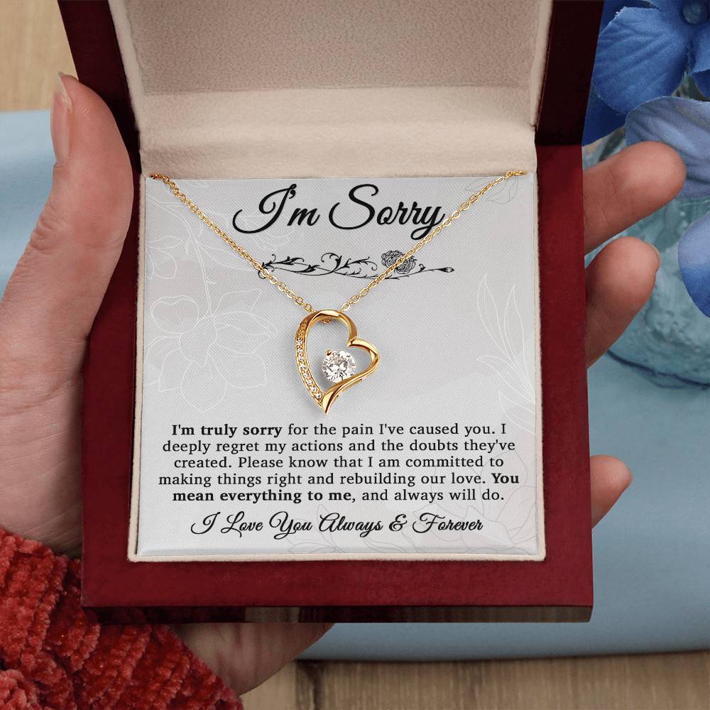 I'm Sorry Necklace For Wife, Apology Gift For Her, Forgiveness Gift
