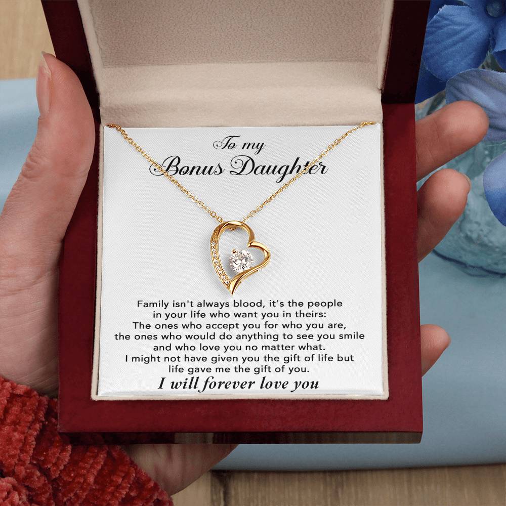 To My Bonus Daughter Necklace, Gift for Bonus Daughter, Step Daughter Birthday