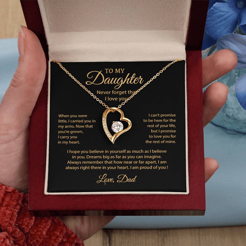 To My Daughter Necklace, Gift for Daughter from Dad, Father Daughter Necklace 9_6__1Gold