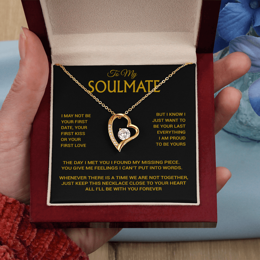 To My Soulmate Necklace, Soulmate Gift, Gift For Girlfriend, Valentines Gift 14_2_Gold