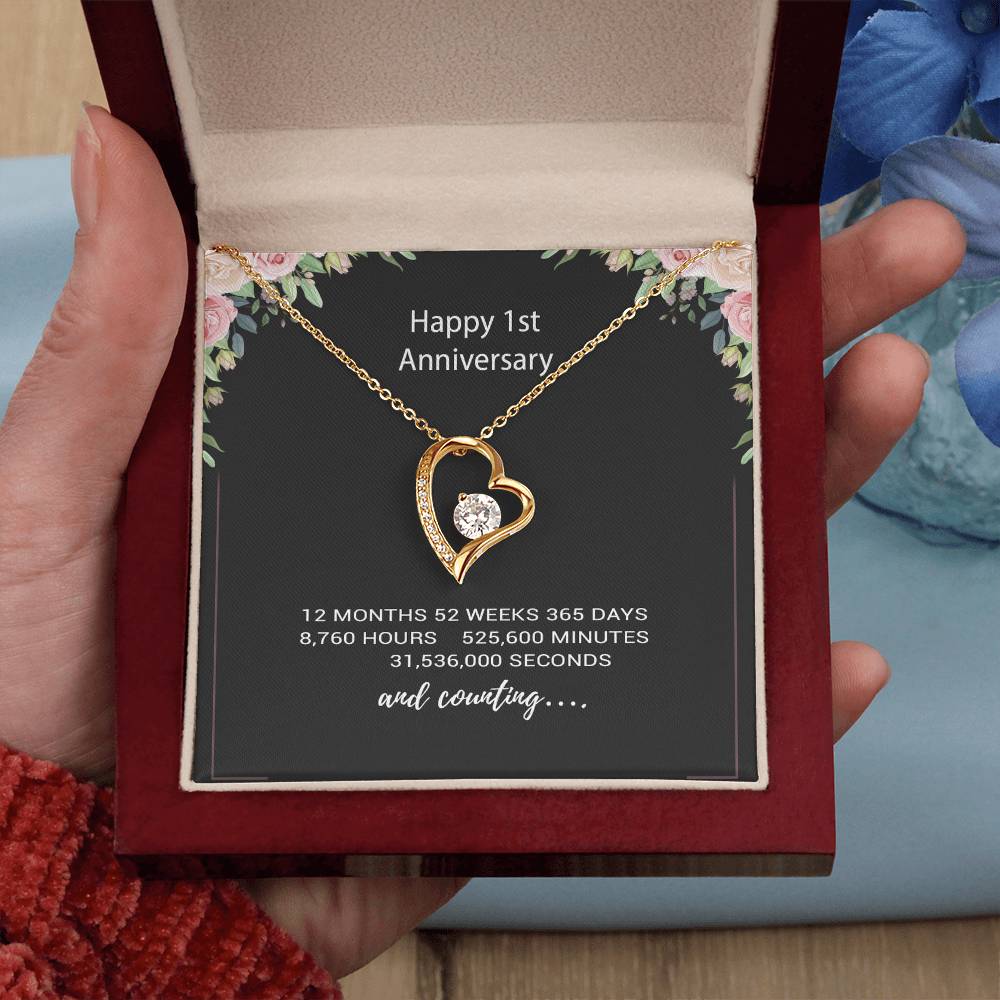 1 Year Anniversary Gift For Wife Necklace, Year Anniversary Gifts,Gift For Girlfriend
