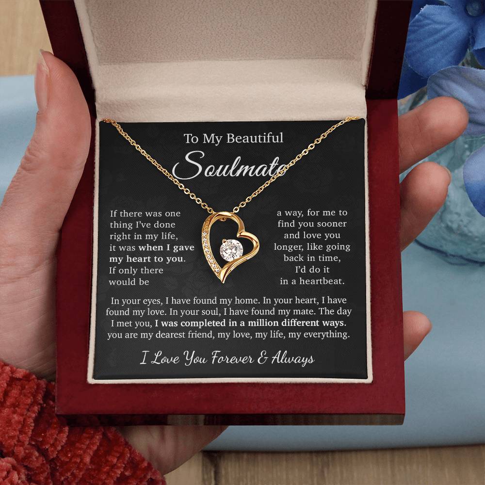 To My Soulmate Necklace, Gift for Wife Girlfriend Fiancée, Anniversary Gift