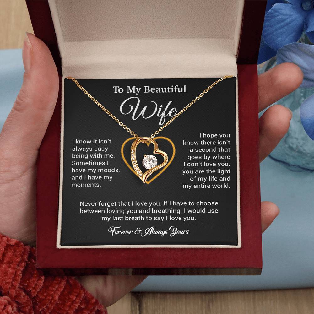 To My Wife Necklace, Gift For Wife, Anniversary Gift For Wife, Necklace For Wife 25_5_Black