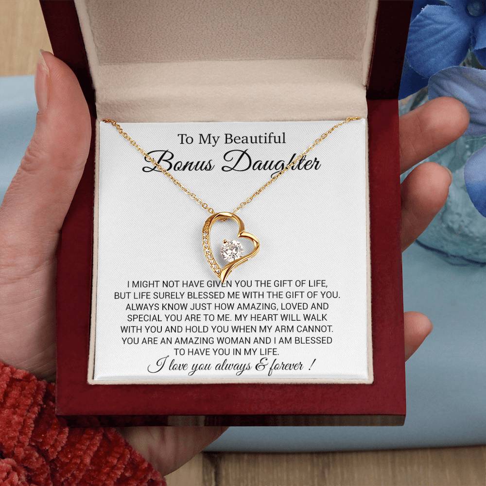 To My Bonus Daughter Necklace, Gift for Bonus Daughter, Step Daughter Birthday