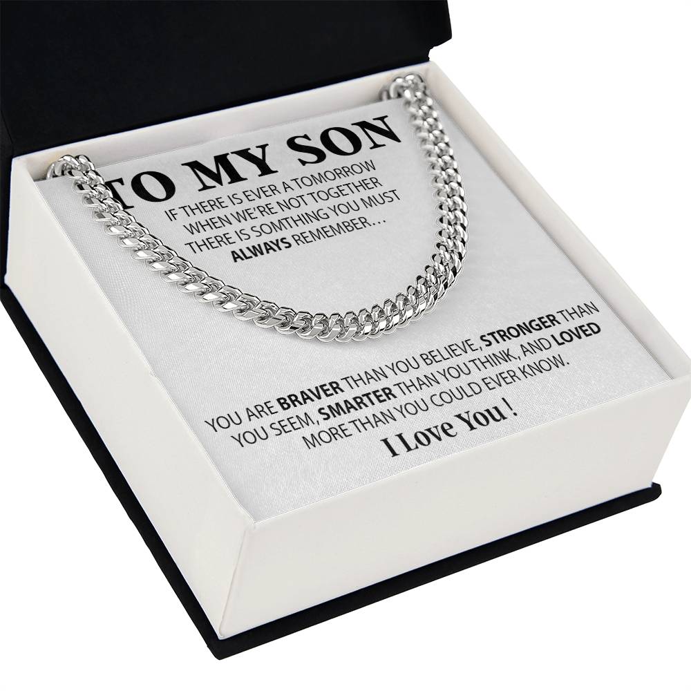To My Son Cuban Chain Necklace, Sentimental gift for Son from Mom, Son Birthday Gift, Christmas Gift for Son