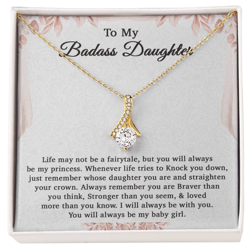 To My Badass Daughter Necklace From Mom, Badass Daughter Gift, Badass Daughter