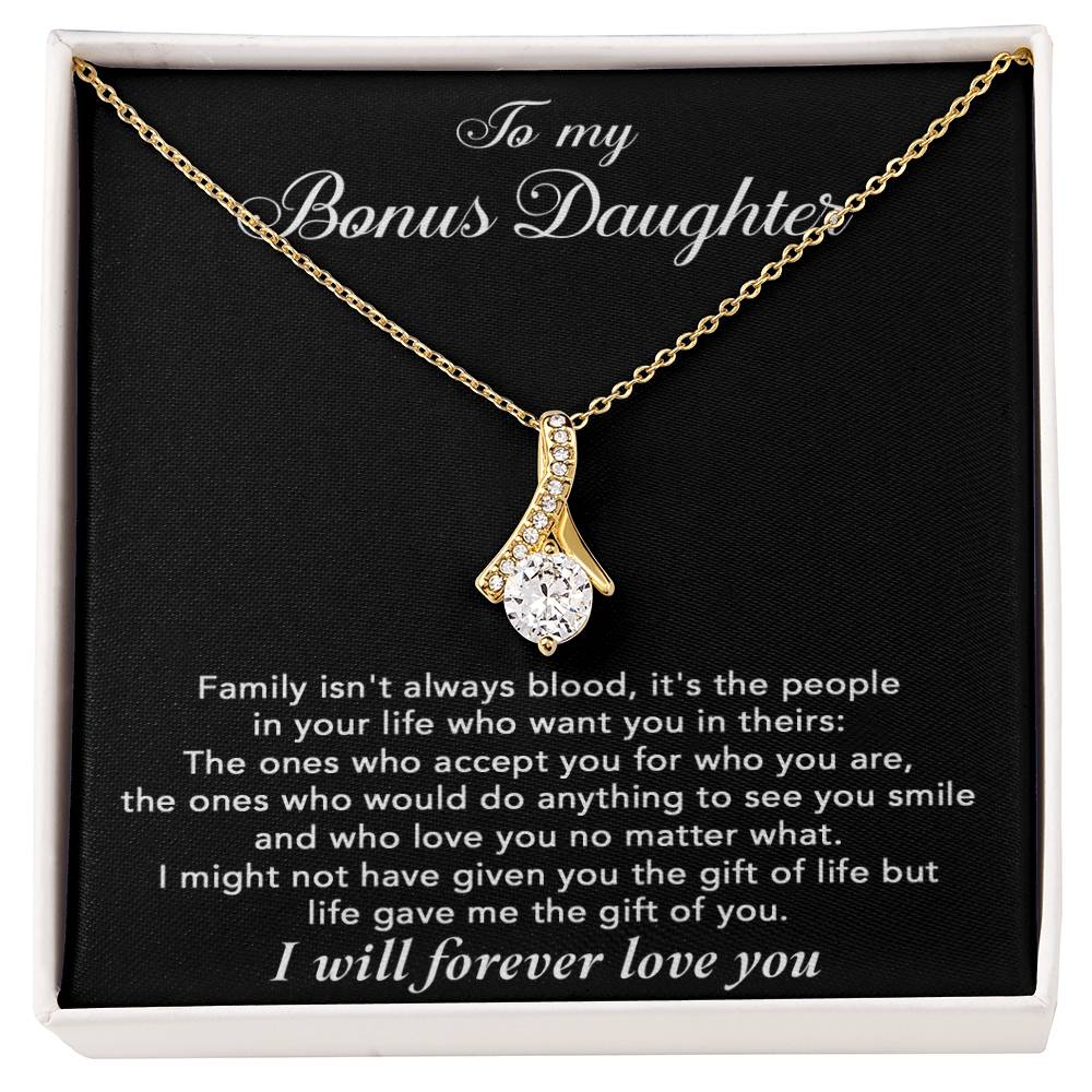 To My Bonus Daughter Necklace, Gift for Bonus Daughter, Step Daughter Birthday