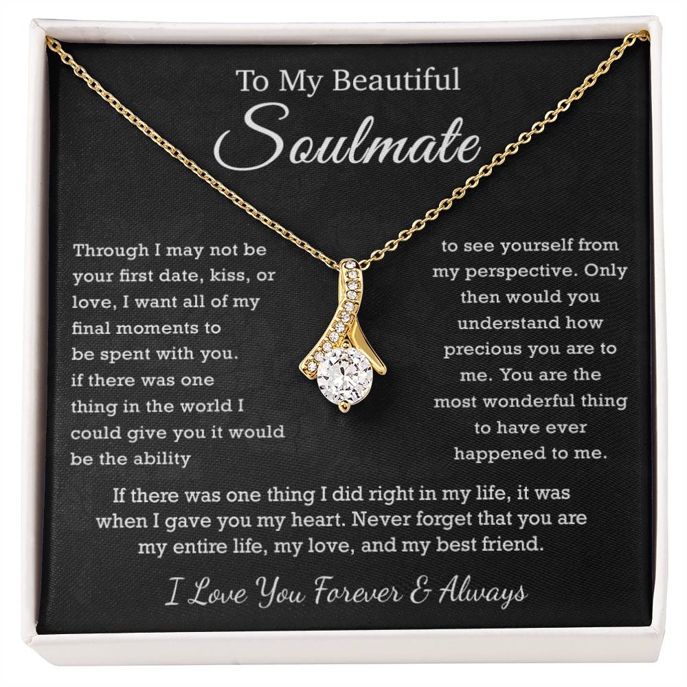 To My Beautiful Soulmate, Soulmate Necklace Gift , Gift for Wife, Birthday Gift