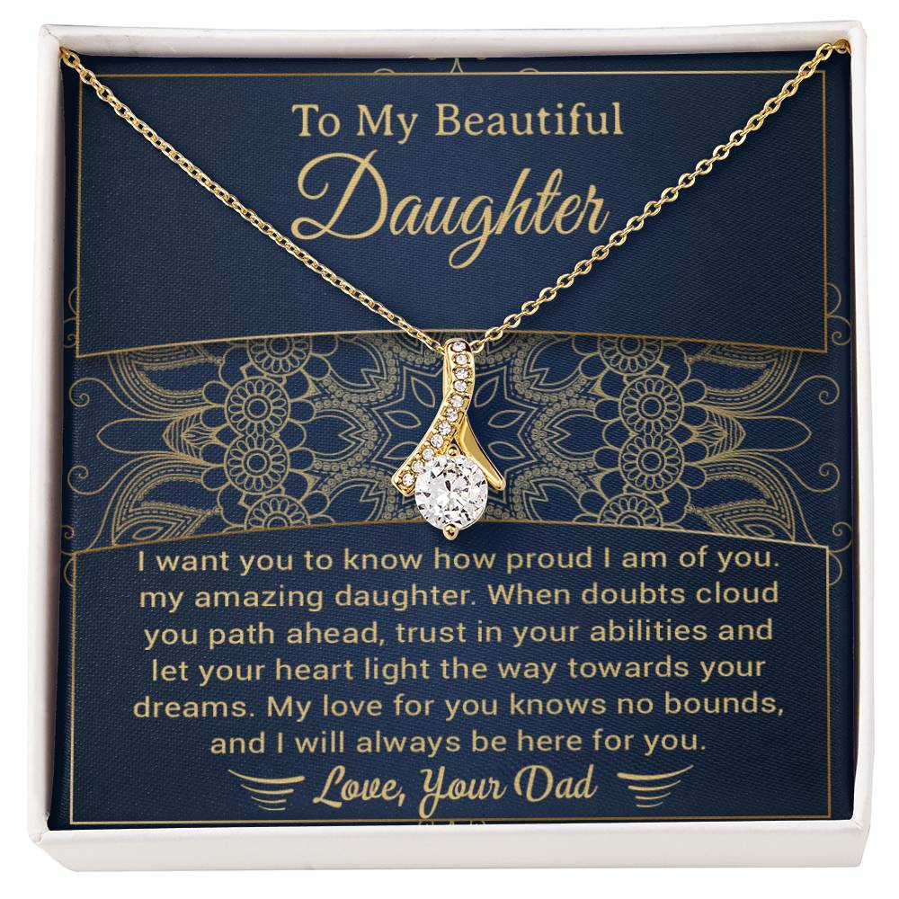 Custom To My Daughter Necklace ,Gift for Daughter From Dad, Daughter Gift