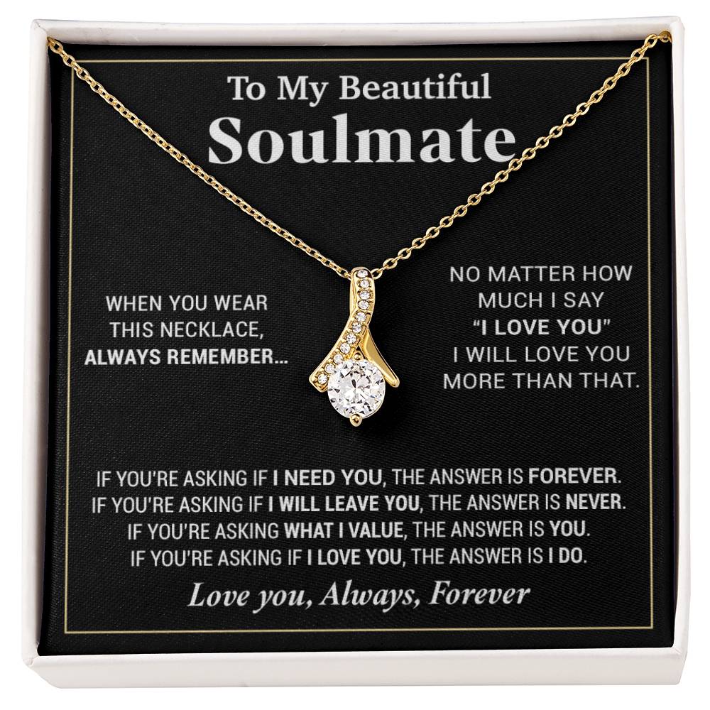 To My Beautiful Soulmate Necklace, Gifts For Girlfriend, Necklace For Girlfriend, Girlfriend Birthday Gift, Gift For Her