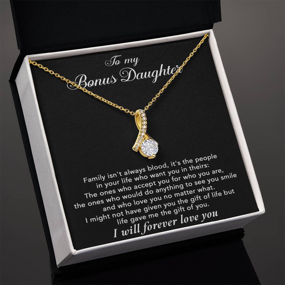 To My Bonus Daughter Necklace, Gift for Bonus Daughter, Step Daughter Birthday