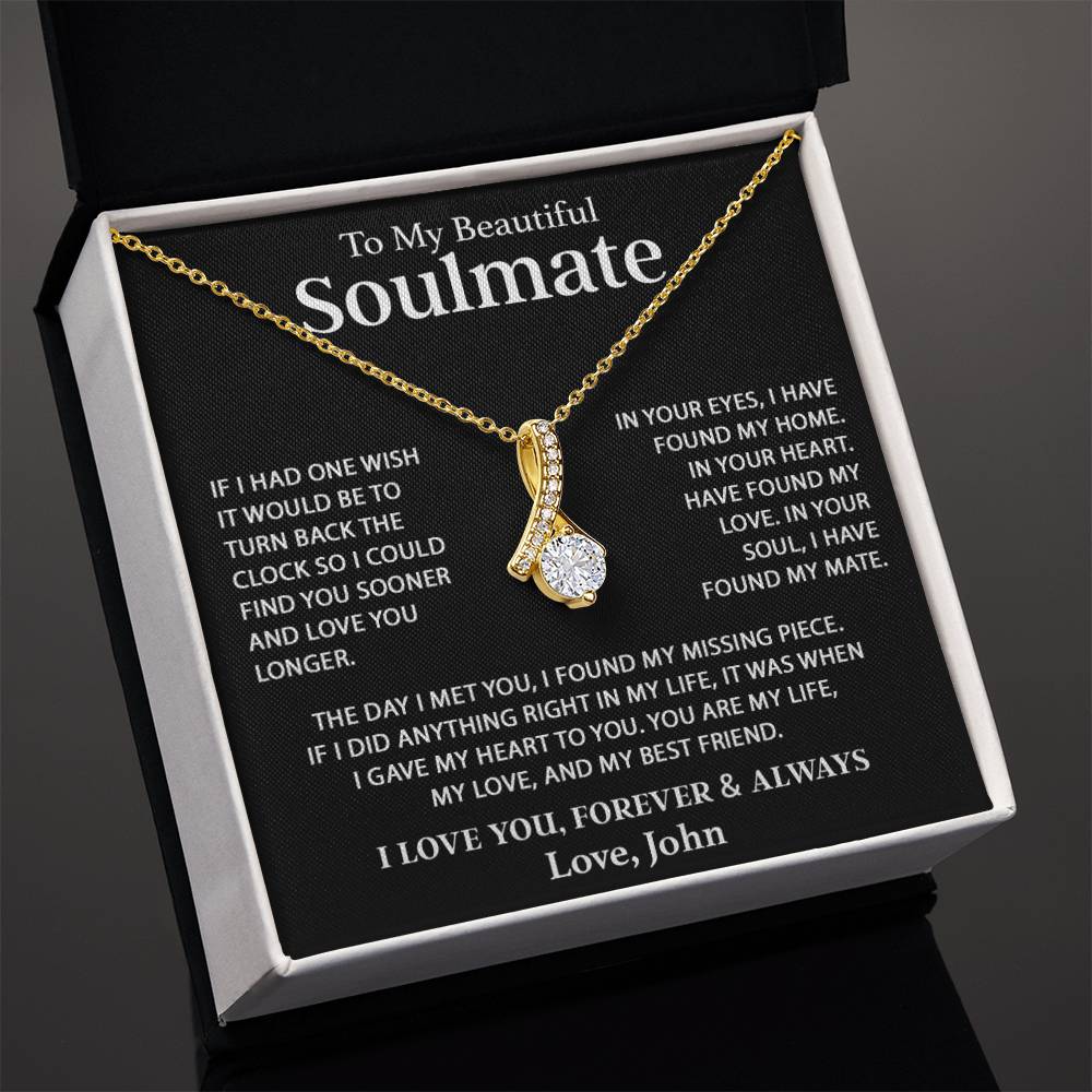 Custom To My Soulmate Necklace Gift For Girlfriend Wife Birthday Gifts Christmas Gifts