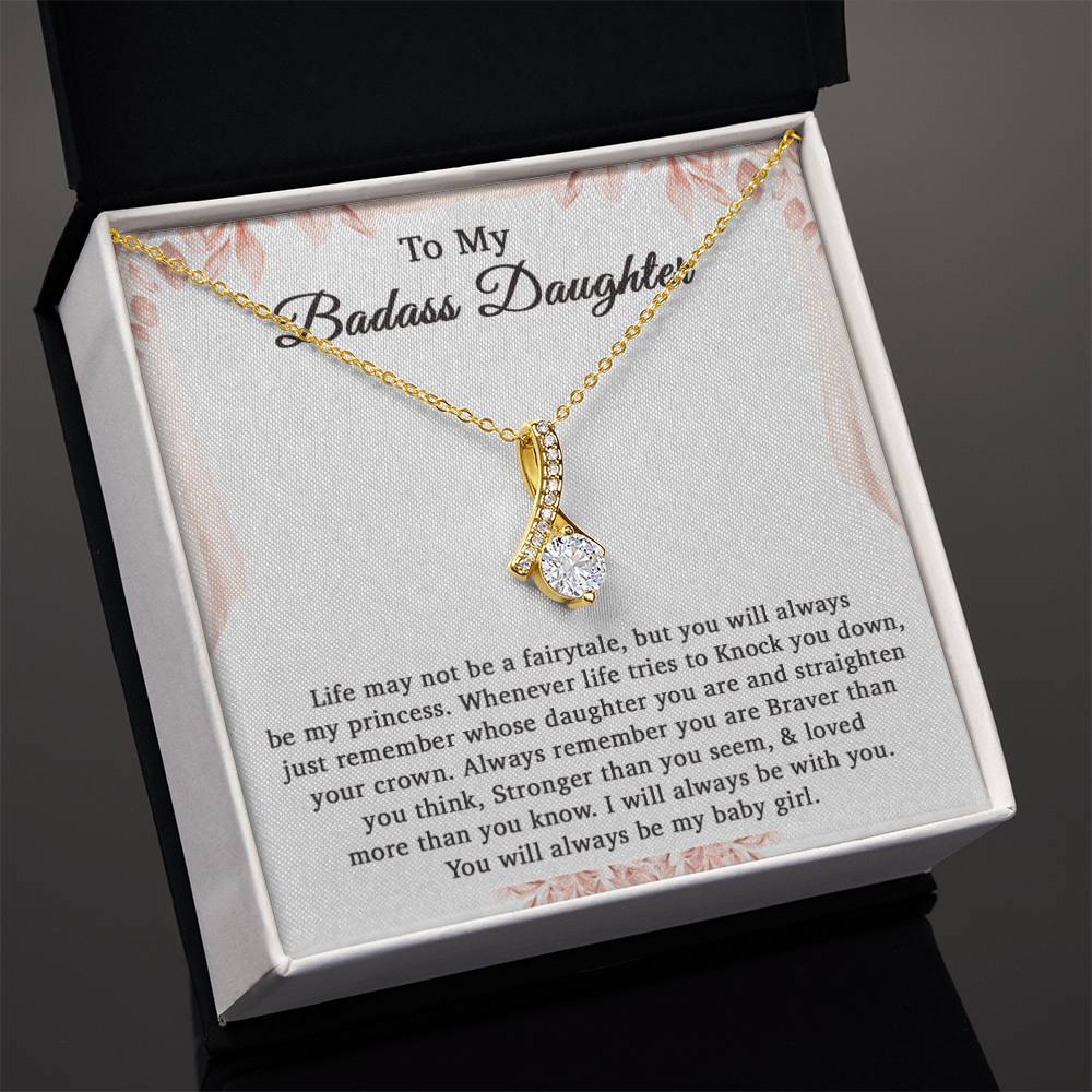 To My Badass Daughter Necklace From Mom, Badass Daughter Gift, Badass Daughter