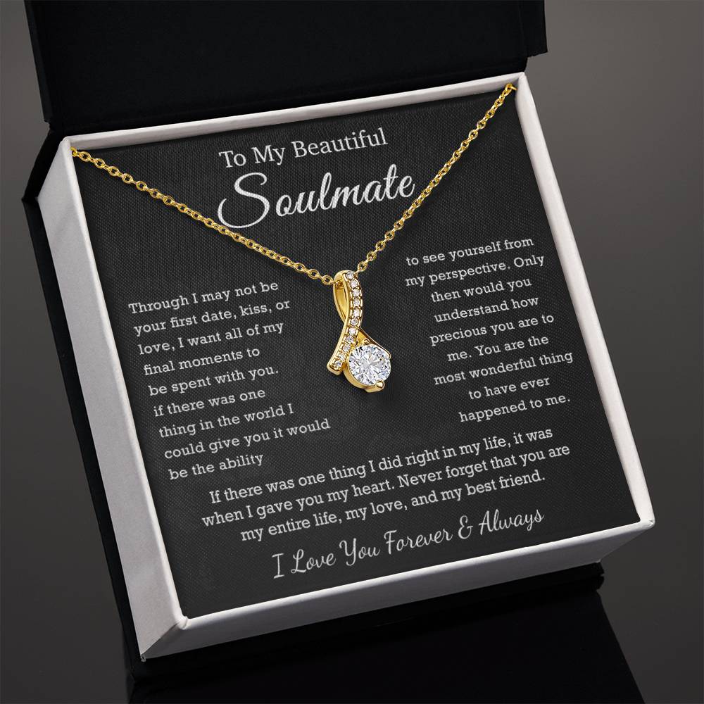 To My Beautiful Soulmate, Soulmate Necklace Gift , Gift for Wife, Birthday Gift