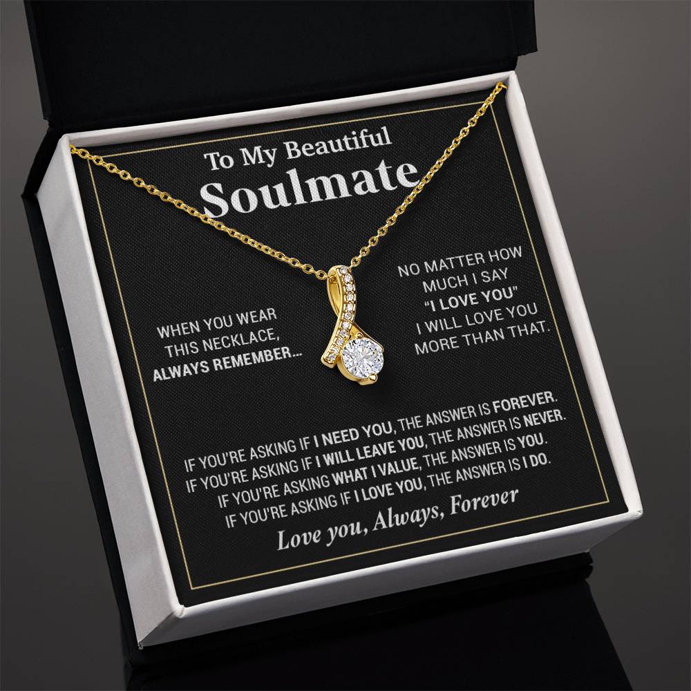 To My Beautiful Soulmate Necklace, Gifts For Girlfriend, Necklace For Girlfriend, Girlfriend Birthday Gift, Gift For Her