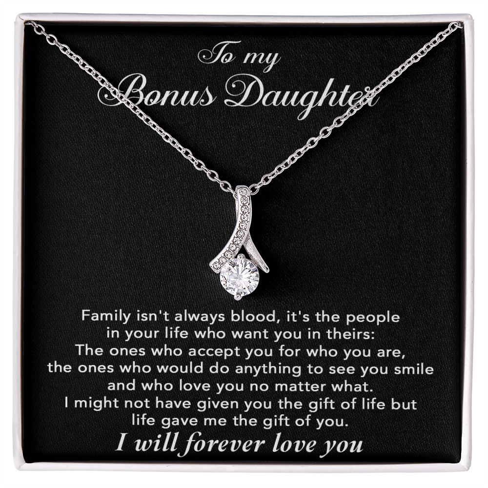 To My Bonus Daughter Necklace, Gift for Bonus Daughter, Step Daughter Birthday