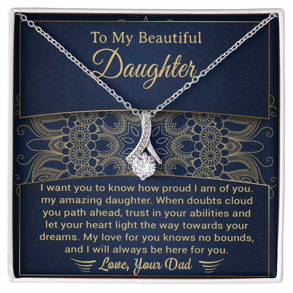 Custom To My Daughter Necklace ,Gift for Daughter From Dad, Daughter Gift