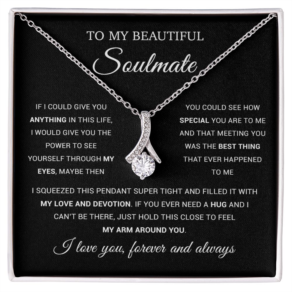 To My Beautiful Soulmate Necklace, Gift for Wife, Girlfriend, Anniversary Gift