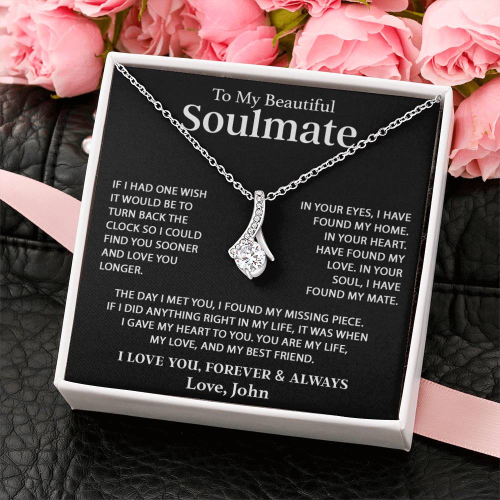 Custom To My Soulmate Necklace Gift For Girlfriend Wife Birthday Gifts Christmas Gifts