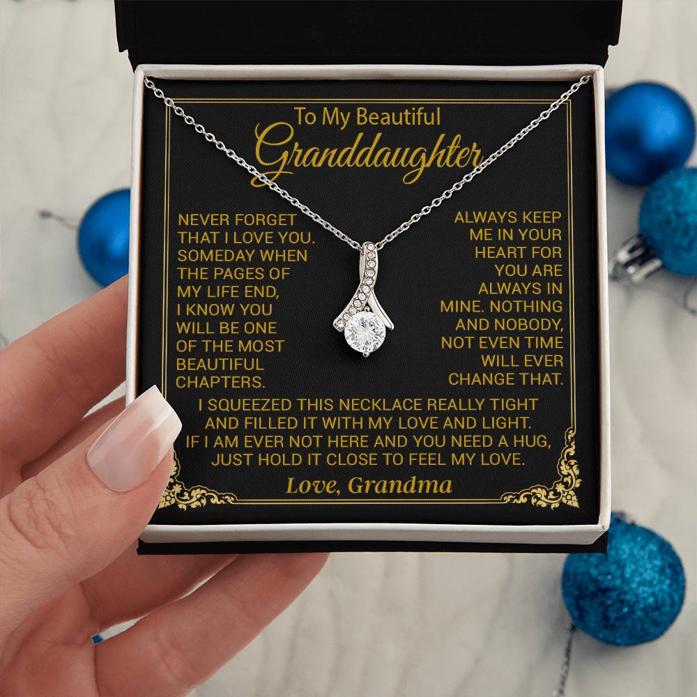 To My Granddaughter Necklace, Granddaughter Gift from Grandma, Christmas Gift