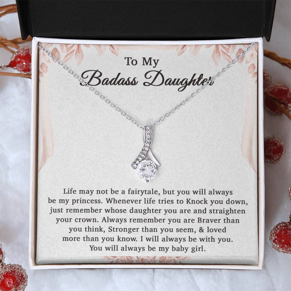 To My Badass Daughter Necklace From Mom, Badass Daughter Gift, Badass Daughter