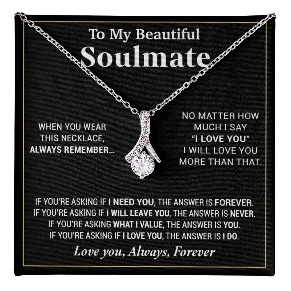 To My Beautiful Soulmate Necklace, Gifts For Girlfriend, Necklace For Girlfriend, Girlfriend Birthday Gift, Gift For Her
