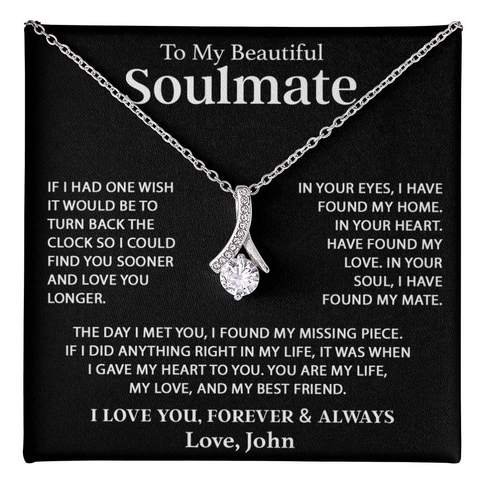 Custom To My Soulmate Necklace Gift For Girlfriend Wife Birthday Gifts Christmas Gifts