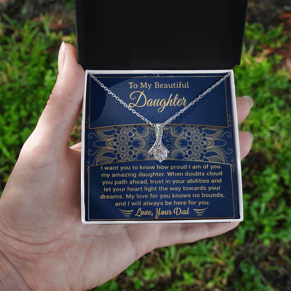 Custom To My Daughter Necklace ,Gift for Daughter From Dad, Daughter Gift