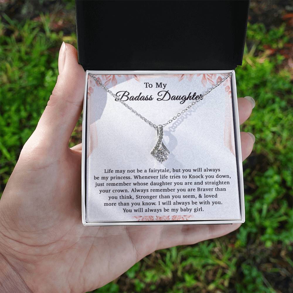 To My Badass Daughter Necklace From Mom, Badass Daughter Gift, Badass Daughter
