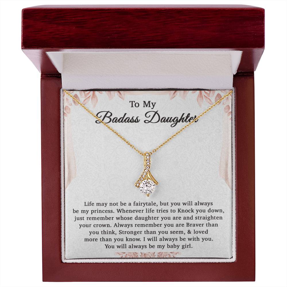 To My Badass Daughter Necklace From Mom, Badass Daughter Gift, Badass Daughter