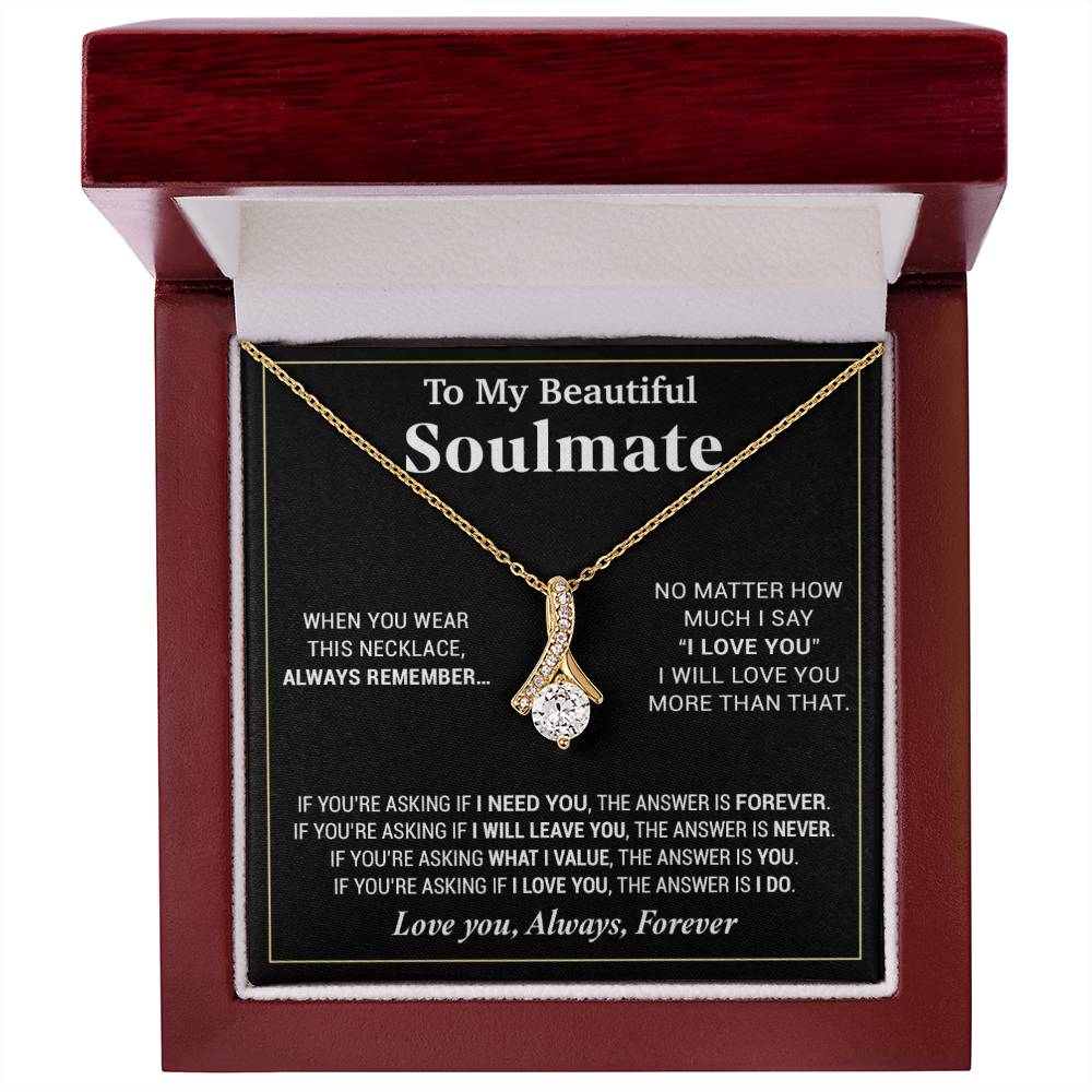 To My Beautiful Soulmate Necklace, Gifts For Girlfriend, Necklace For Girlfriend, Girlfriend Birthday Gift, Gift For Her