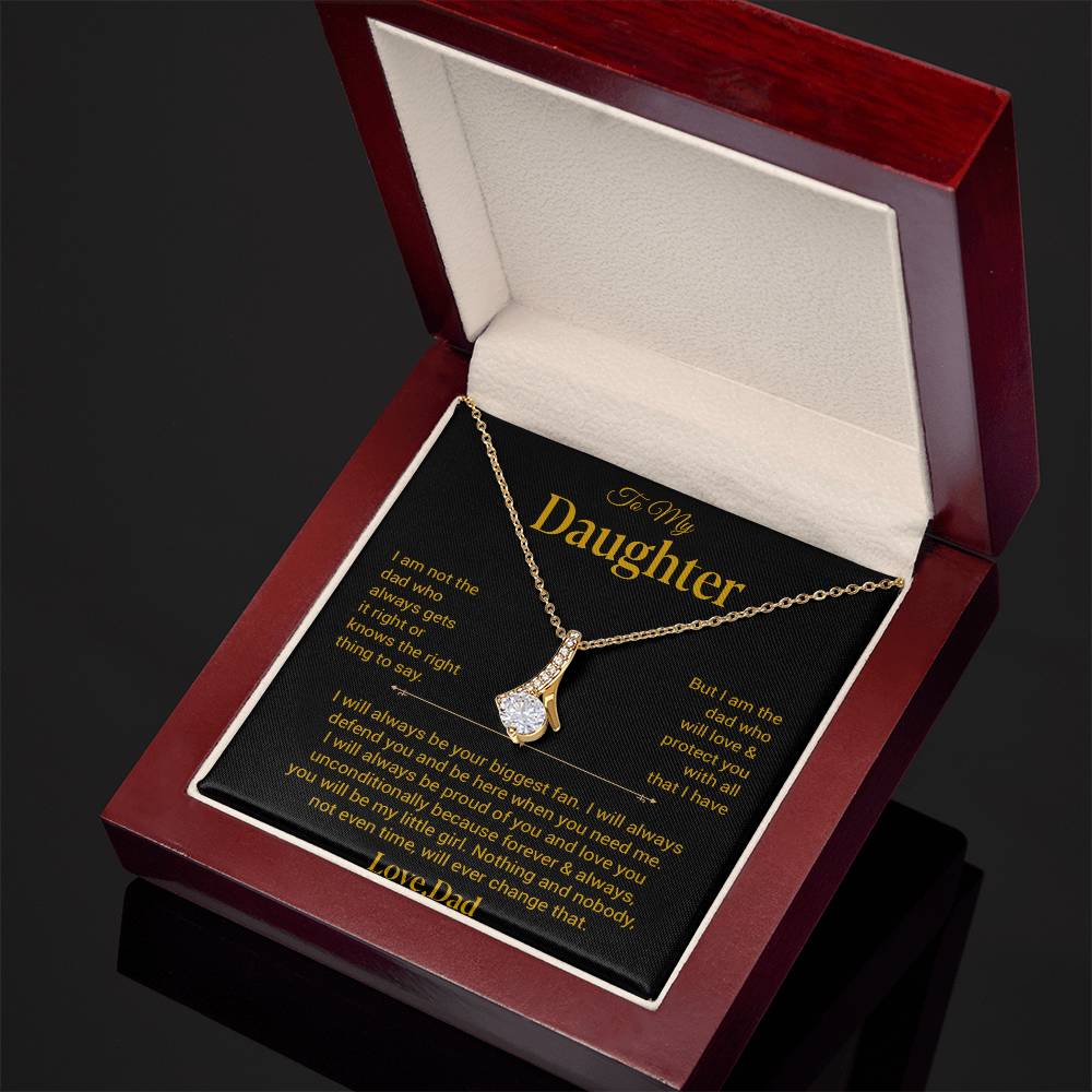 To My Daughter Necklace, Gift for Daughter from Dad, Father Daughter Necklace 21_11_Gold