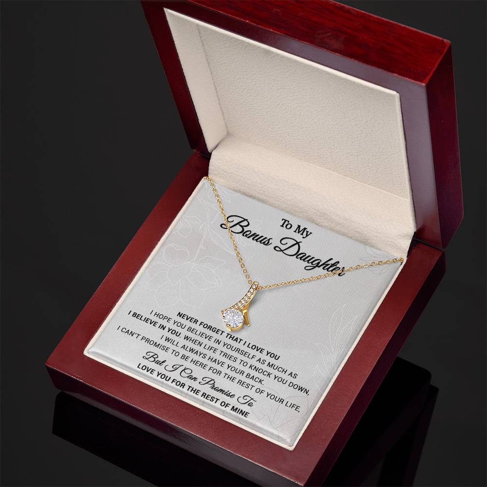 To My Bonus Daughter Necklace, Step Daughter Gift From Stepdad, Stepmom