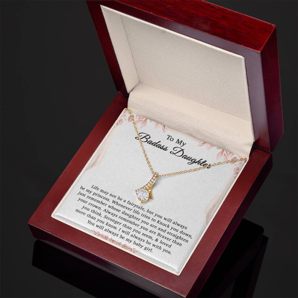 To My Badass Daughter Necklace From Mom, Badass Daughter Gift, Badass Daughter