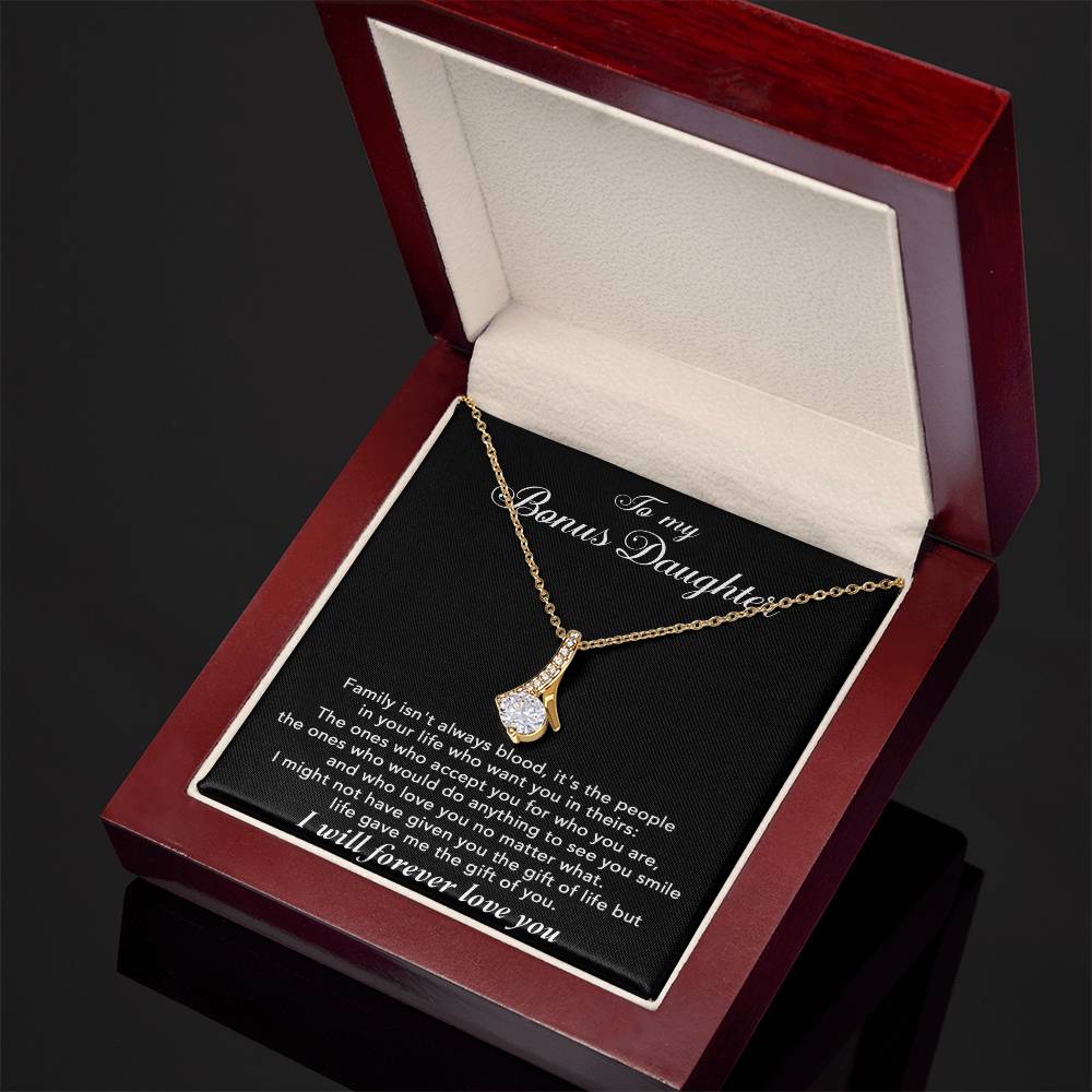 To My Bonus Daughter Necklace, Gift for Bonus Daughter, Step Daughter Birthday