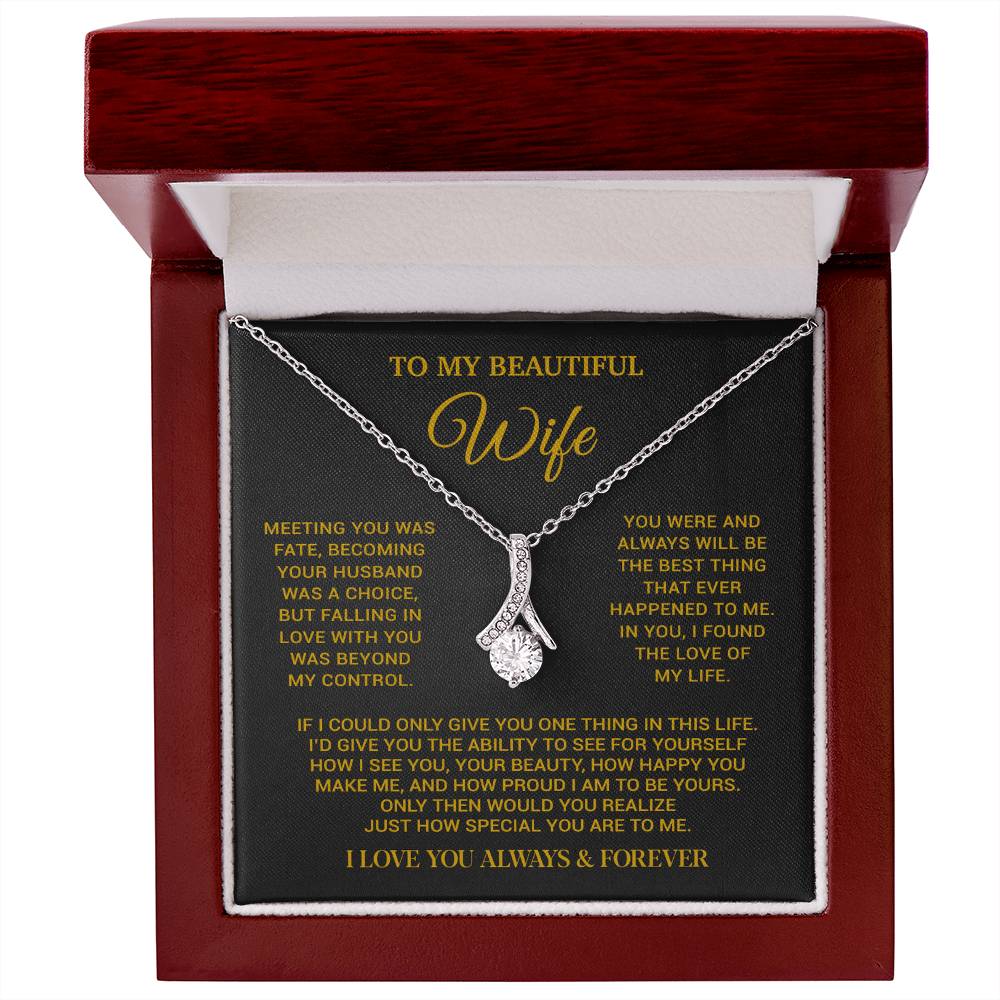 To My Beautiful Wife Necklace, Wife Gift from Husband, Wife Birthday Gift