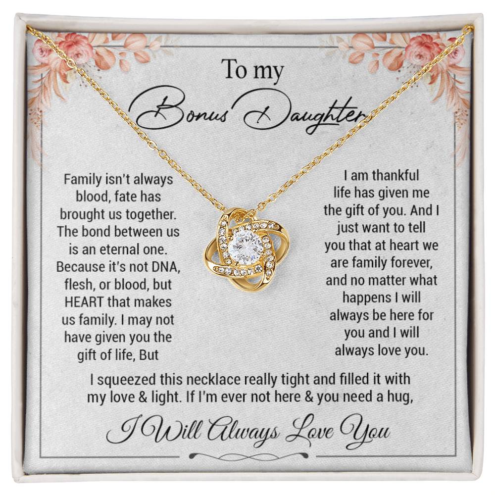 To my bonus daughter necklace, bonus daughter from stepdad, step daughter gift
