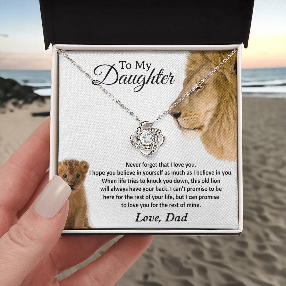 To My Daughter Necklace, Gift For Daughter From Dad, Daughter Father Lion Gift