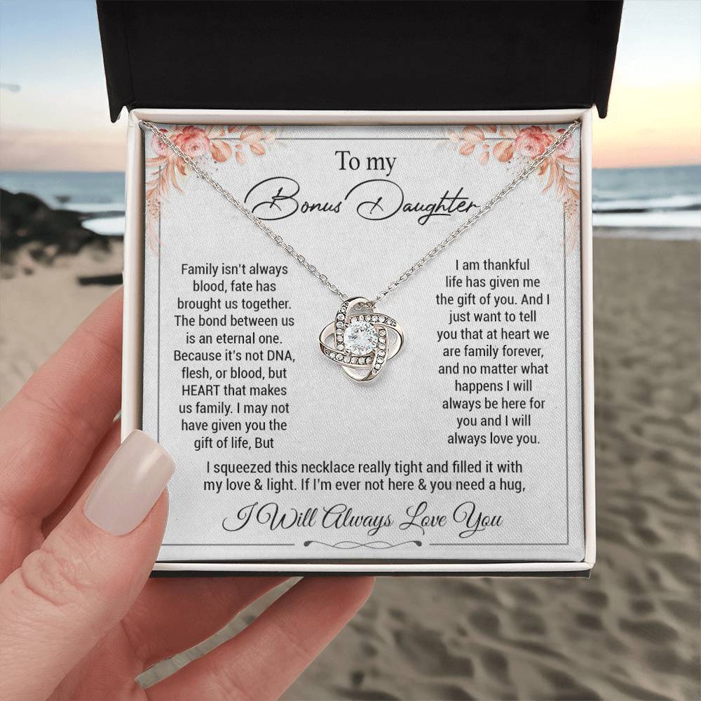 To my bonus daughter necklace, bonus daughter from stepdad, step daughter gift