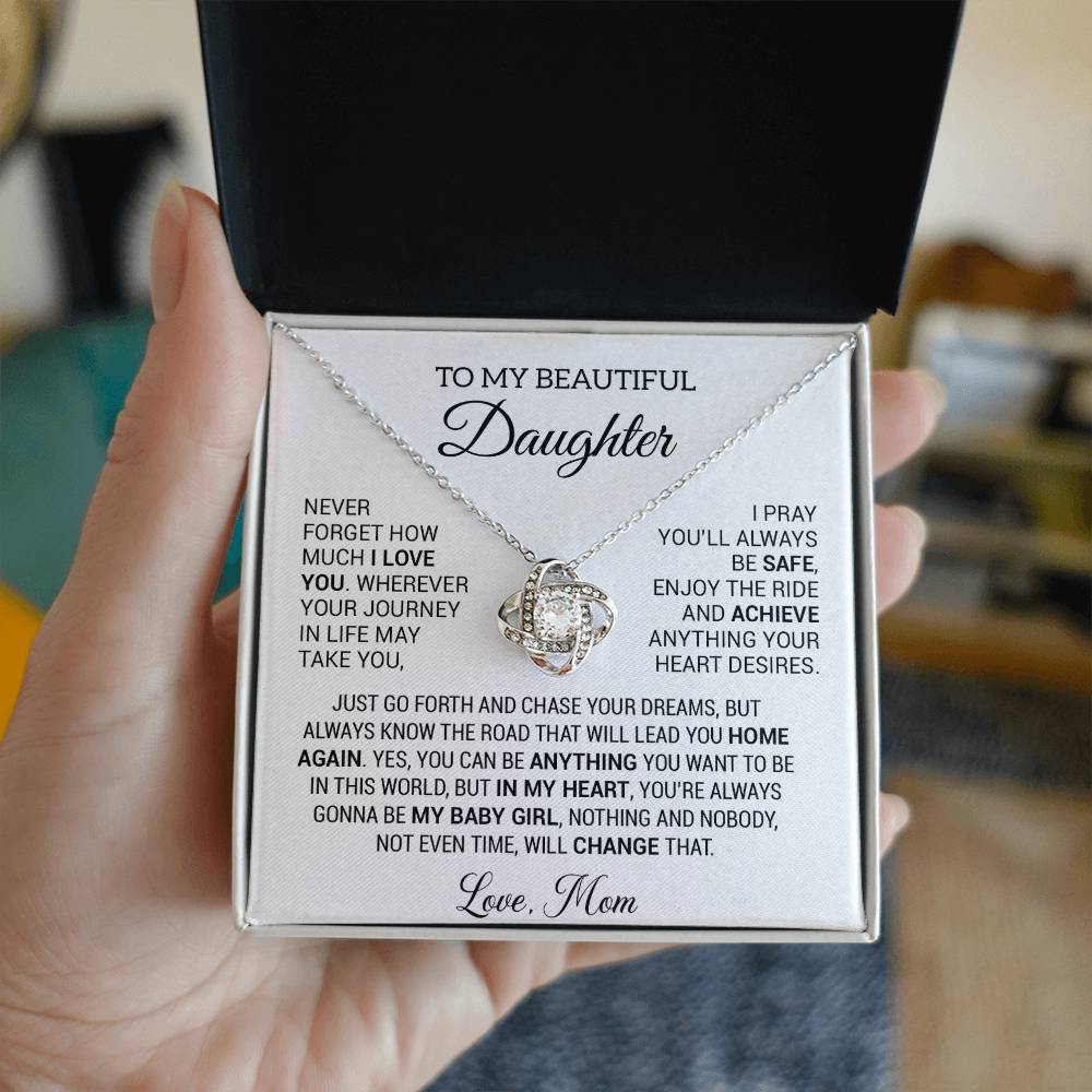 To My Beautiful Daughter Necklace, Daughter Gift from Mom, Birthday, Graduation