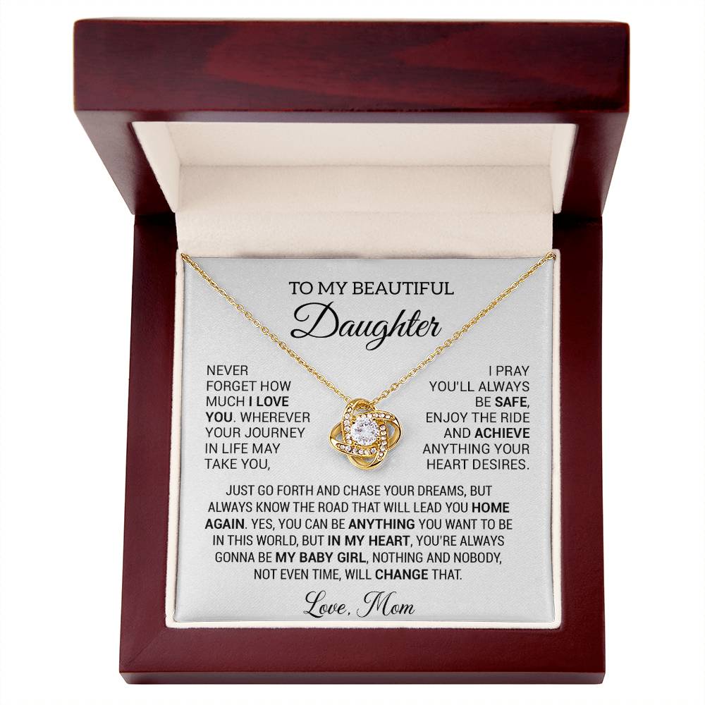 To My Beautiful Daughter Necklace, Daughter Gift from Mom, Birthday, Graduation